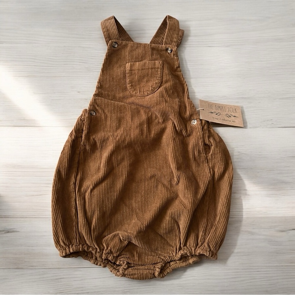 The Simple Folk Rust Corduroy Overalls with Adjustable Straps